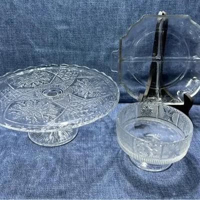 Vintage Indiana Glass Lorain "Basket" pattern