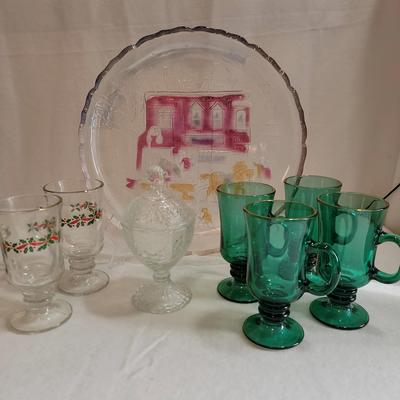 Vintage Libbey Juniper Green Irish Coffee Mugs, 