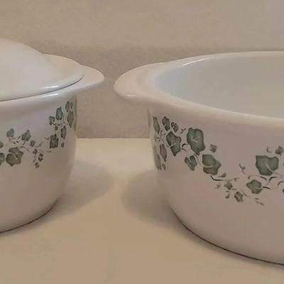 Vintage 1980s Corelle Coordinates Callaway Ivy Round Casserole Dishes