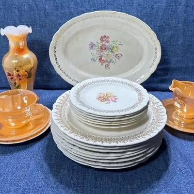 Fire King Peach Luster And French Saxton China