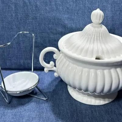 Ironstone Tureen And Spoon Stand