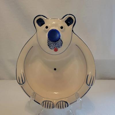 Vintage Waechtersbach West Germany Ceramic Bear Warming Baby Dish w/ Cork Nose 