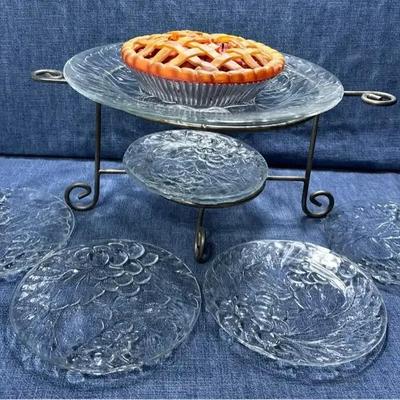 KIG Glassware - Dessert Plates And Cake Plate