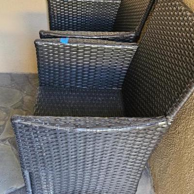 4 patio chairs - espresso wicker