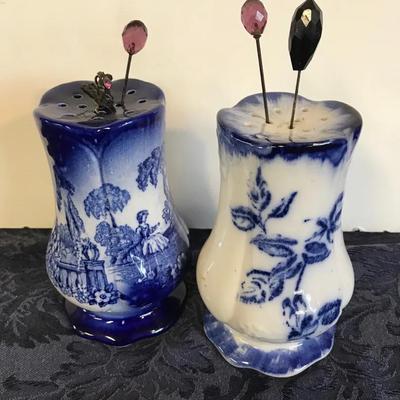 Pair Of Decorative Hat Pin Holders And Hat Pins