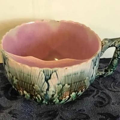 Vintage Majolica Mustache Cup
