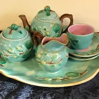 Vintage Majolica Tea Set