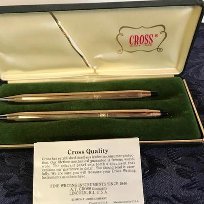 Cross 10 Karat Gold Filled Pen And Pencil Set