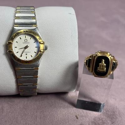 Ladies Omega Watch And Men's Ring