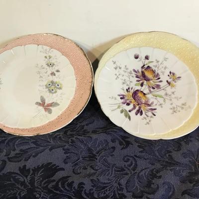 Pair Of Vintage Decorative Porcelain Luncheon Plates