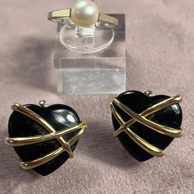 A Pearl Ring and a Pair of Earrings