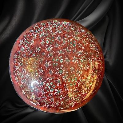 Vintage murano millefiori art glass paperweight