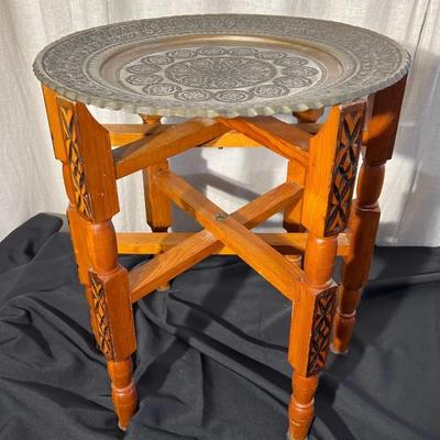 Moroccan handmade tray table foldable wooden base