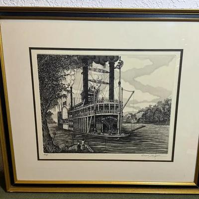 The river steamboat robert e lee by american artist alan jay gaines.