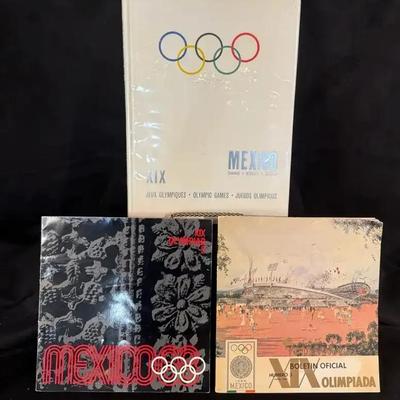 1968 xix mexico olympic commemorative book & game bulletins