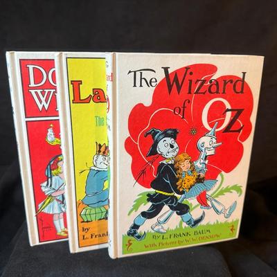 3 volumes 1956 wizard of oz l frank baum, the white set, reilly & lee