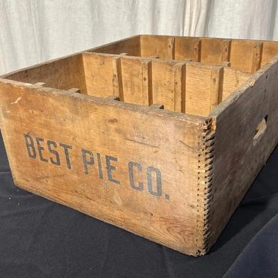 Vintage best pie company wood crate
