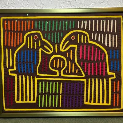 Mola textile art piece