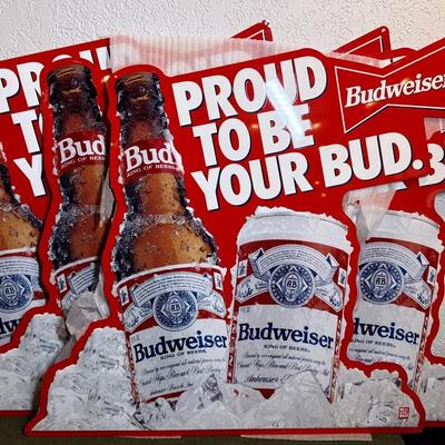 Anheuser busch proud to be your bud" metal signes four total