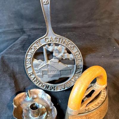Vermont castings trivet enterprise sad iron & candle holder