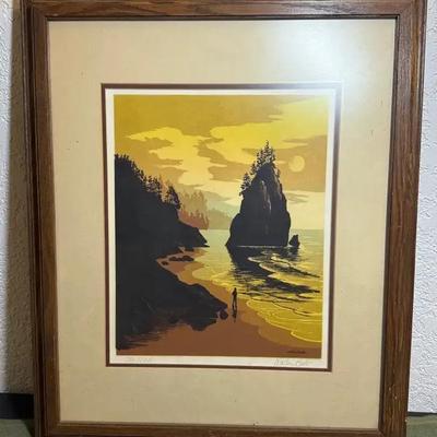 Sea rock" serigraph by artist walton butts