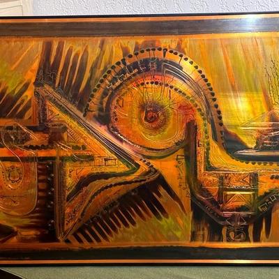 Bernhard rohne acid etched brass wall hanging