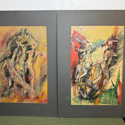 Nude standing figures artist unknown