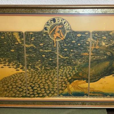 John paul morgan serigraph titled les paons" (the peacocks)