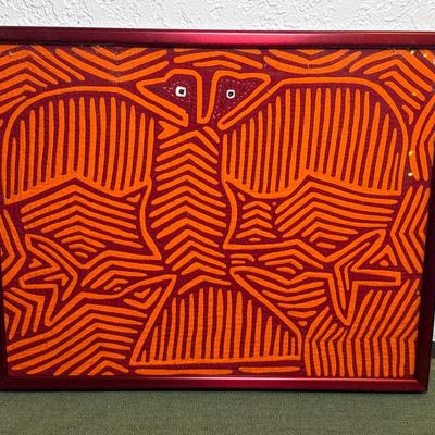 Mola textile art piece