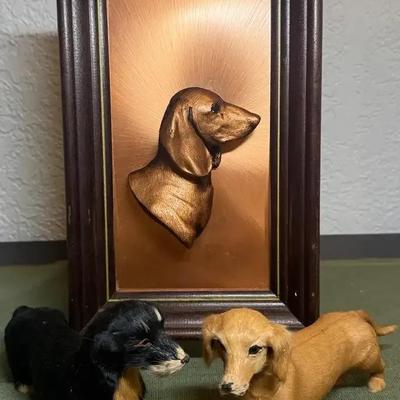 3d copper dachshund wall plaque signed by victor of copperama inc