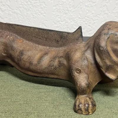 Vintage cast iron dachshund boot scraper