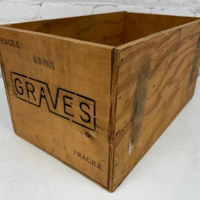 Scarce Wooden Shipping Box/Crate For Graves ‘Cab-Mate’ Rock Tumbler Or Machining Tool
