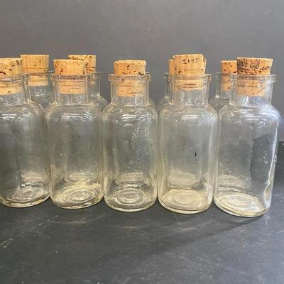 Vintage Sample Vial Bottles W/ Cork Stoppers 