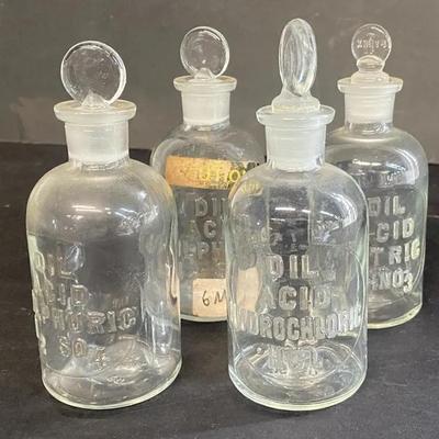 Embossed Laboratory Reagent Bottles Set Of 4