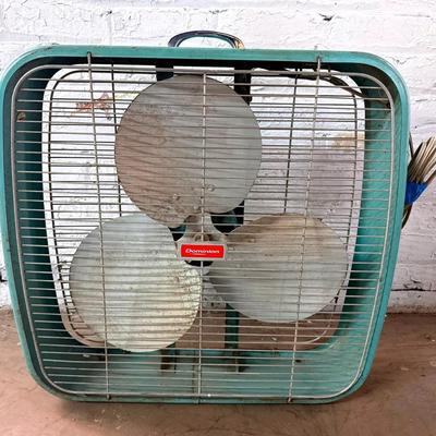 Vintage Dominion Box Fan, Working, Baby Blue 