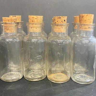 Vintage Sample Vial Bottles W/ Cork Stoppers