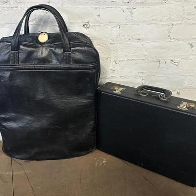 Vintage Remin Kart-A-Bag With Leather Carrying Case And Vintage Black Briefcase