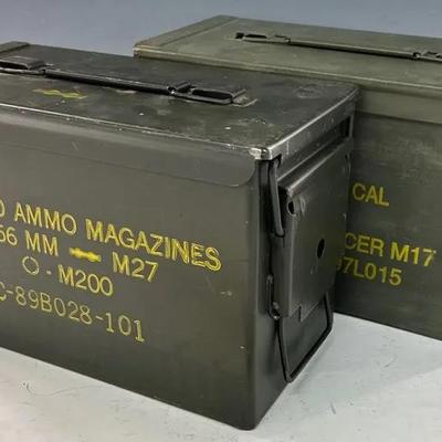 Vintage 50. Cal Ammunition Boxes (2)