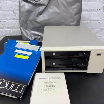 1980s Bernoulli Box Disk Drive System By Iomega, Model A220H w/ Dust Cover & Accessories