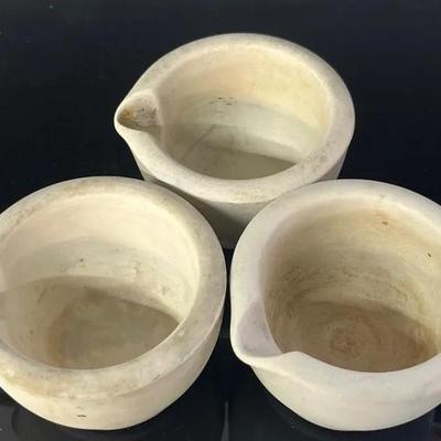 Vintage Porcelain Apothecary Mortars, Possibly Maddock Trenton 