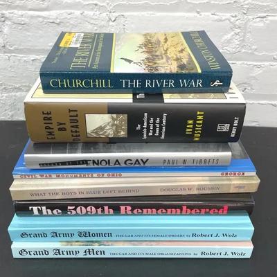Collection Of War Themed Books, Five Signed Copies