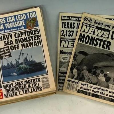 Vintage Weekly World News & Sun Tabloids