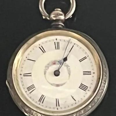 Antique Hallmarked Silver Pocket Watch with Engraved Back
