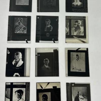 Vintage Glass Slides Unframed (12) Photo Negatives People