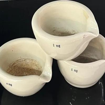 Coors Porcelain Mortars/Evaporating Dishes (3), Vintage 