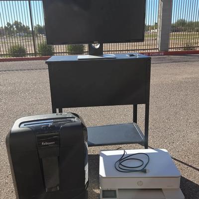 For Your Home Office! Shredder, File Cabinet, Dell Monitor, HP Printer
