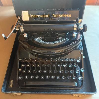 Currently on Ebay. Search title: Vintage Underwood Gloss Black Noiseless 77 Typewriter in Hard Case" 
