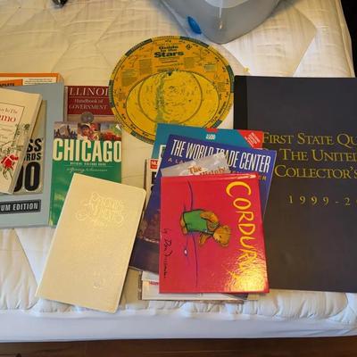 Mixed Book & Magazine Collection + Collectors Map