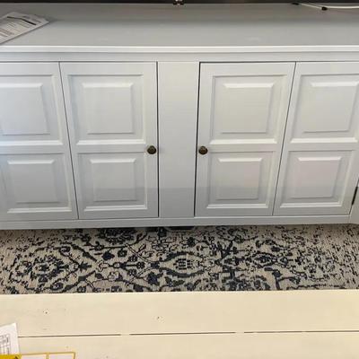 Light Blue Media Console Cabinet with Double Doors