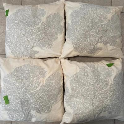Set of 4 Decorative Throw Pillows – Neutral Coastal Design